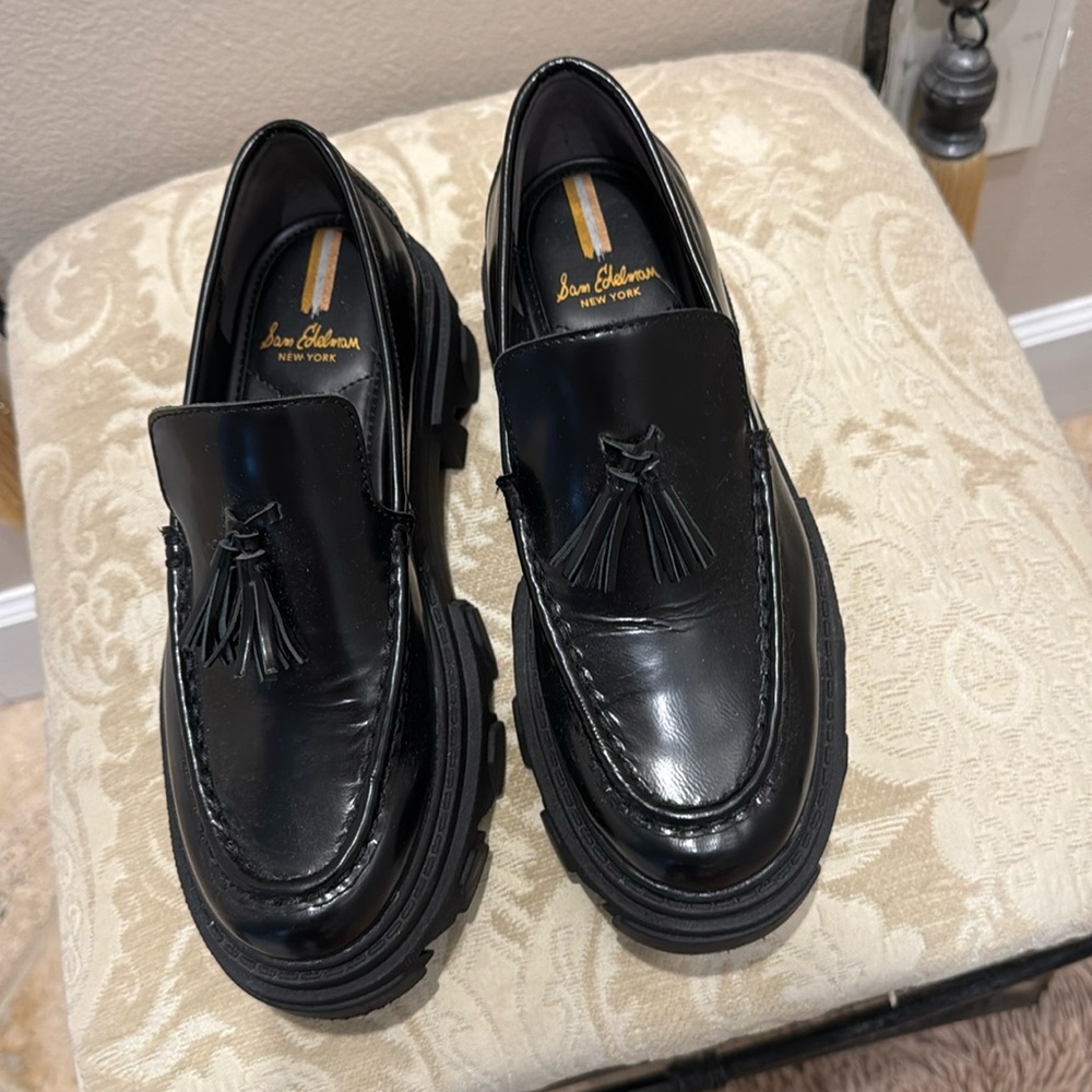 Sam Edelman Black Platform Loafers - size 6 1/2
